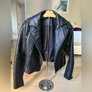 Small black leather Abercrombie jacket